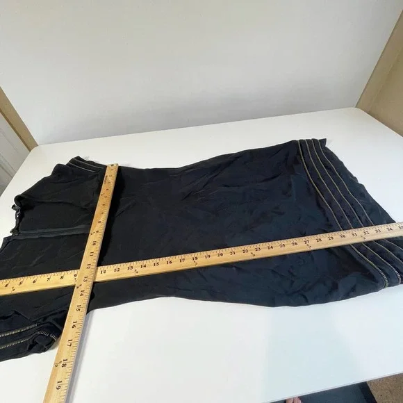 Jay Godfrey Womens Short Sleeve Mini Sheath Dress Black 8 V-Neck Zipper Trimmed - Picture 7 of 9